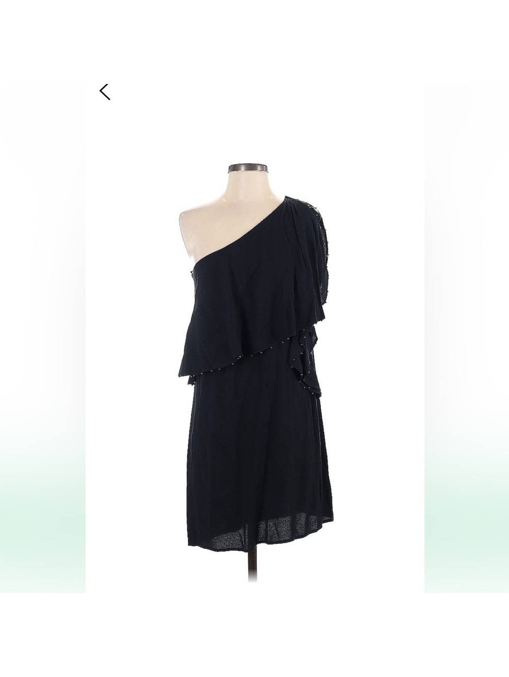 Ella Moss Black One Shoulder Beaded Cocktail Dress XS